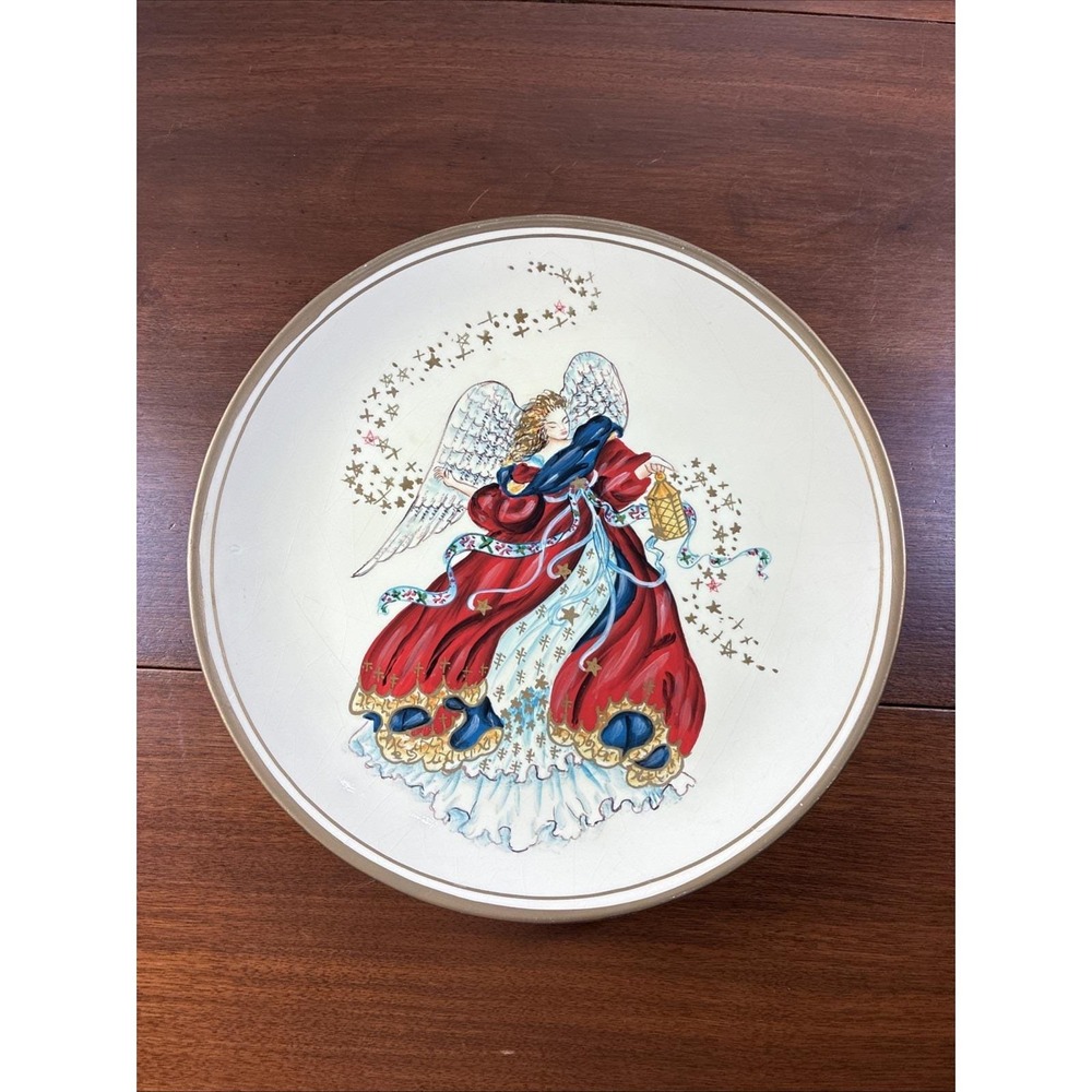 VTG Toyo Christmas Angel W/ Lantern Decorative Hand Painted Plate 10.5"